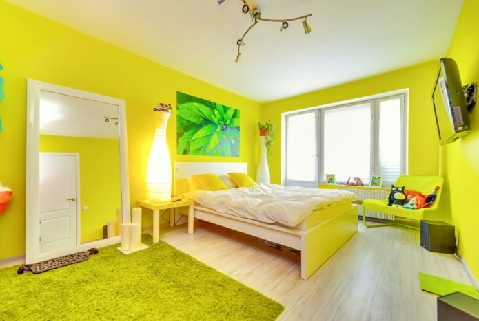 Nuances de jaune dans la chambre