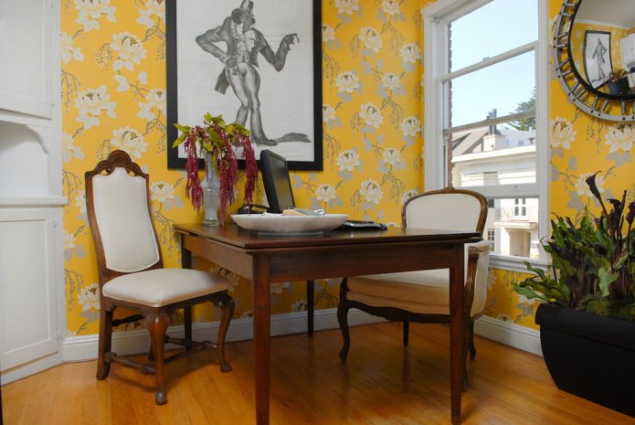 Papier peint jaune