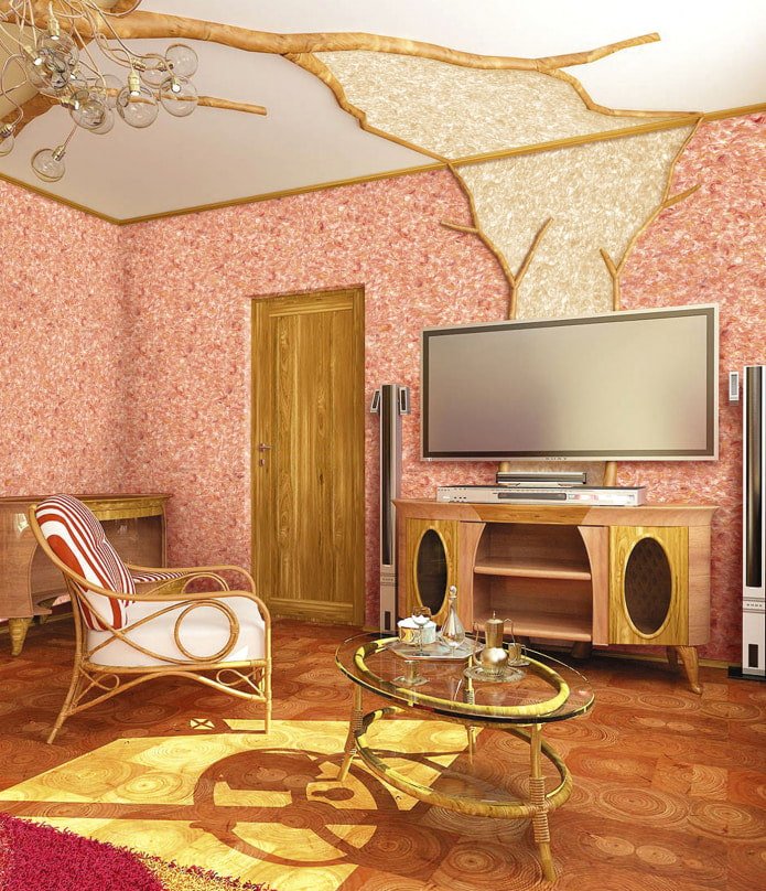 Papier peint liquide dans le salon