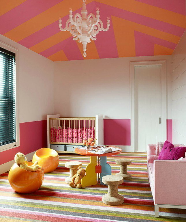 Plafond orange-rose