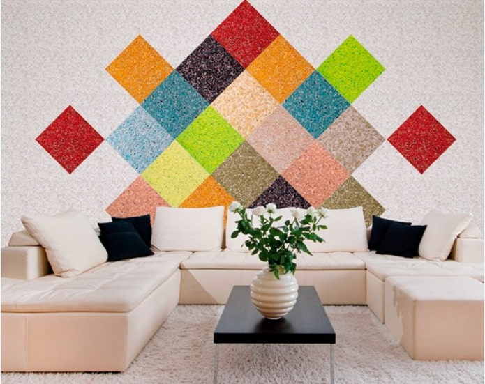 Système de diamants multicolores à partir de papier peint liquide