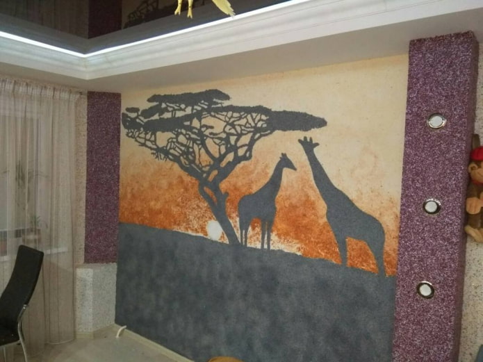 Paysage africain avec papier peint liquide