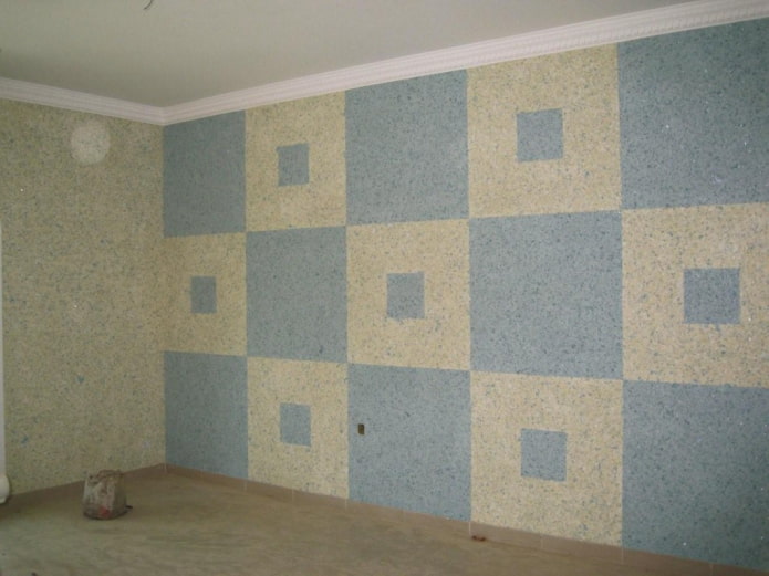 Carrés bleus sur le mur