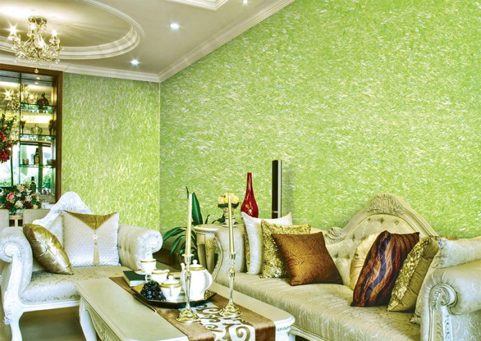 Papier peint liquide dans le salon