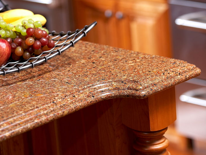 Comptoir en pierre liquide quartz brun