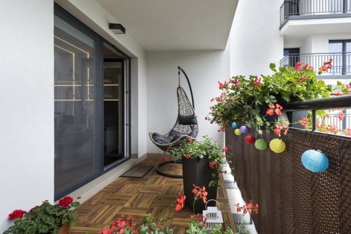 Parquet sur le balcon