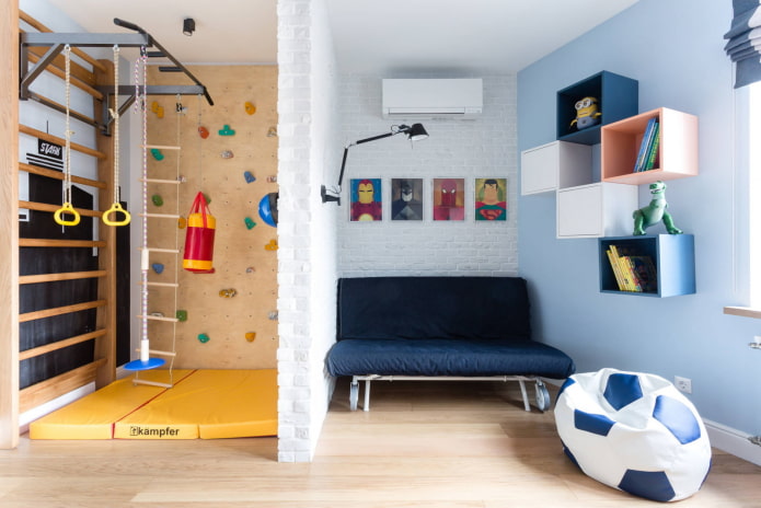 coin sport dans la chambre des enfants