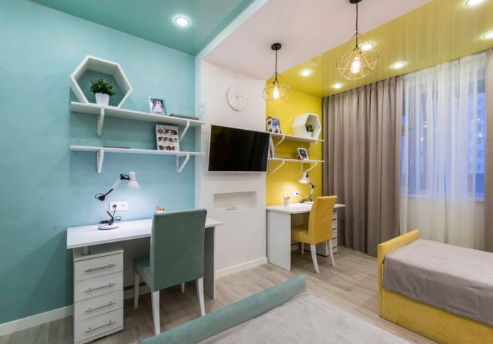 Zonage d'une chambre d'enfant avec des couleurs
