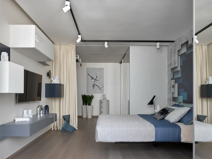 zonage de la chambre avec des rideaux