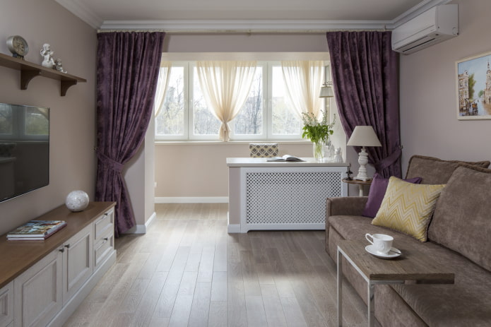 zonage d'un hall combiné avec un balcon