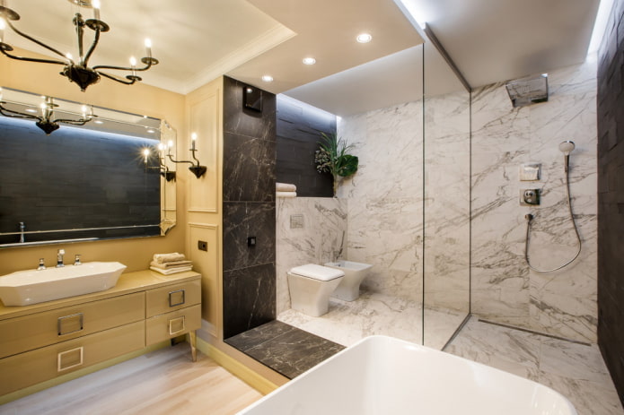 zonage dans l'intérieur de la salle de bain
