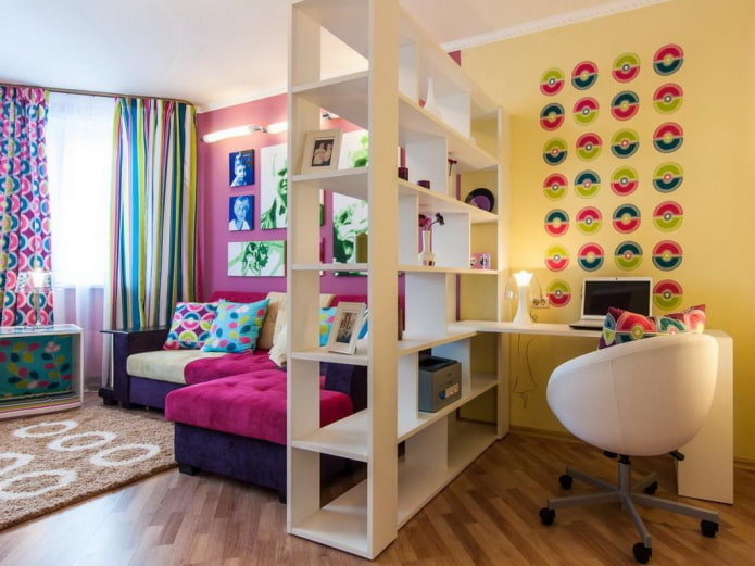 zonage d'un appartement avec de la couleur