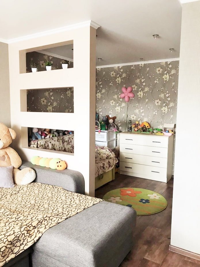 Cloison entre la chambre d'enfant et le salon