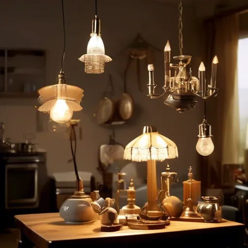 Analyse de l'éclairage domestique : lustres, lampes, lampadaires
